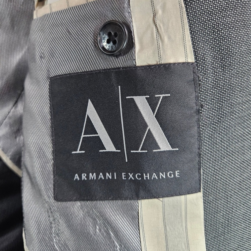 Armani Exchange Mens Grey Two Button Blazer‎ Jacket 36R Slim Fit Sport Coat - Picture 5 of 14